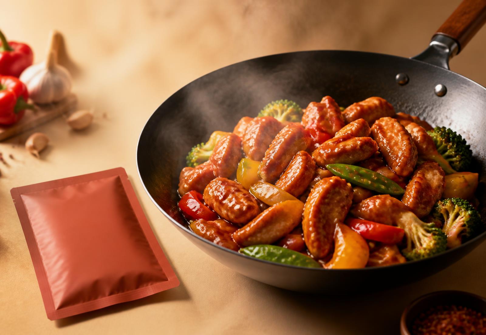 Wok cooking with Kzaza Kitchen sauce